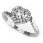 Anillo de Compromiso en Oro Blanco 14K con Circonia -  Talla:7.5/ A25-14W-CZ-75