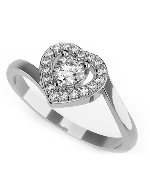 Anillo de Compromiso en Oro Blanco 14K con Circ... image number null