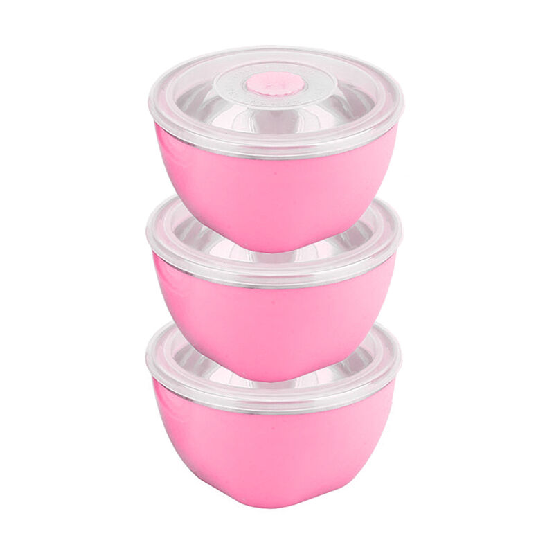 Juego de 3 Ensaladeras Acero Inoxidable con Tap... image number null