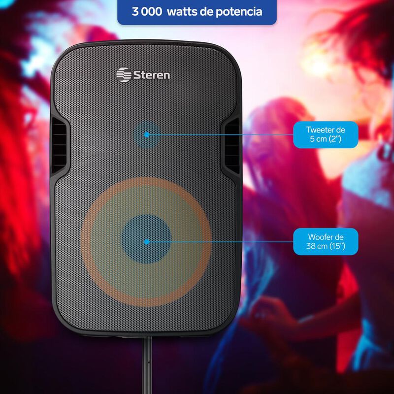 Bafle Profesional Bluetooth De 15, 3 000 Wpmpo ... image number null