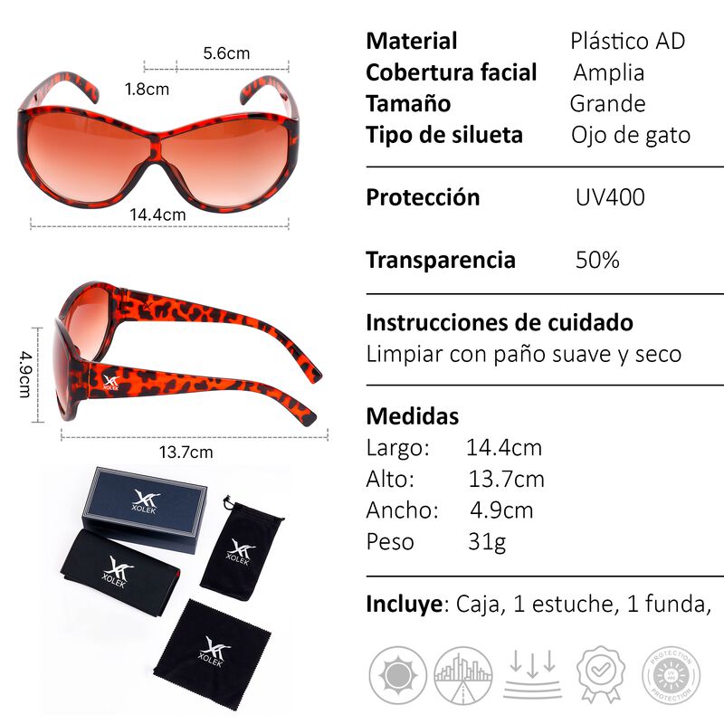 Lentes De Sol Xolek 150 Moda Animal Print Uv400 image number null