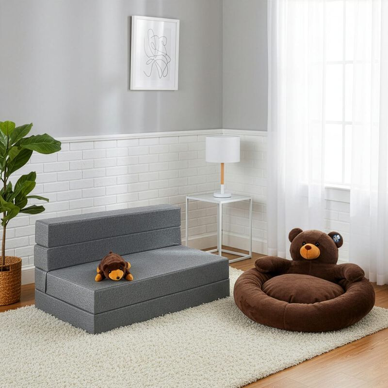 Sill&oacute;n Plegable Matrimonial Atlas Gris Claro + ... image number null