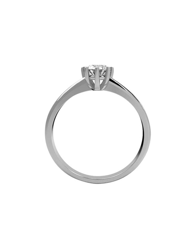 Anillo de Compromiso en Oro Blanco 10K con Circ... image number null