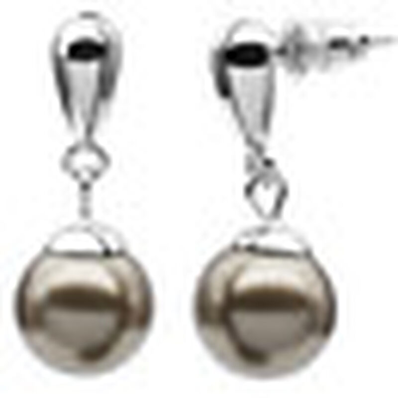 Aretes en Baño de Oro Blanco de 18K con detalle... image number null
