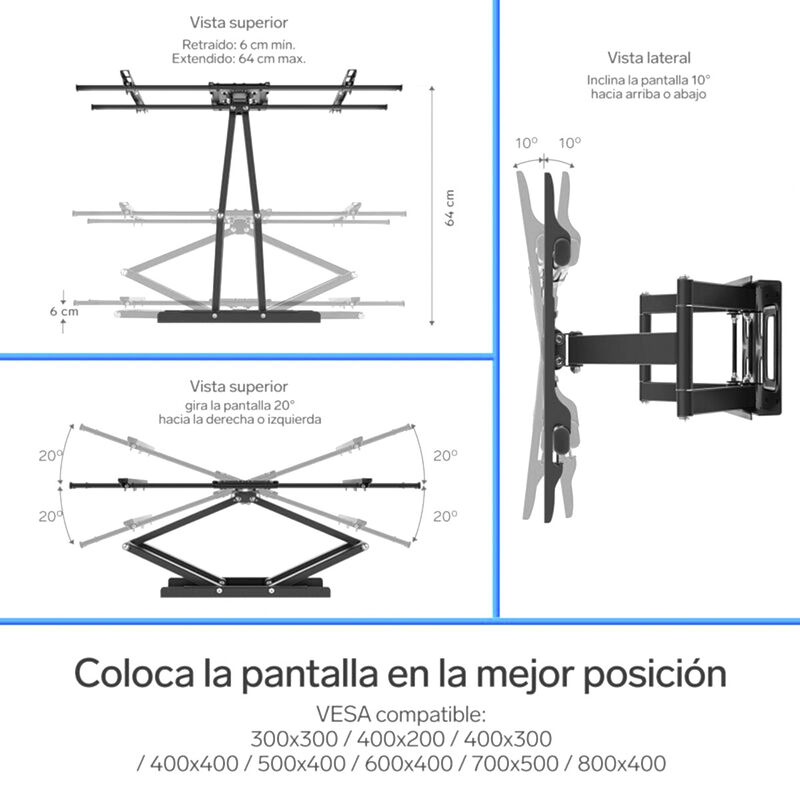 Soporte Para Pantallas De 37 A 90 Con Brazo Art... image number null