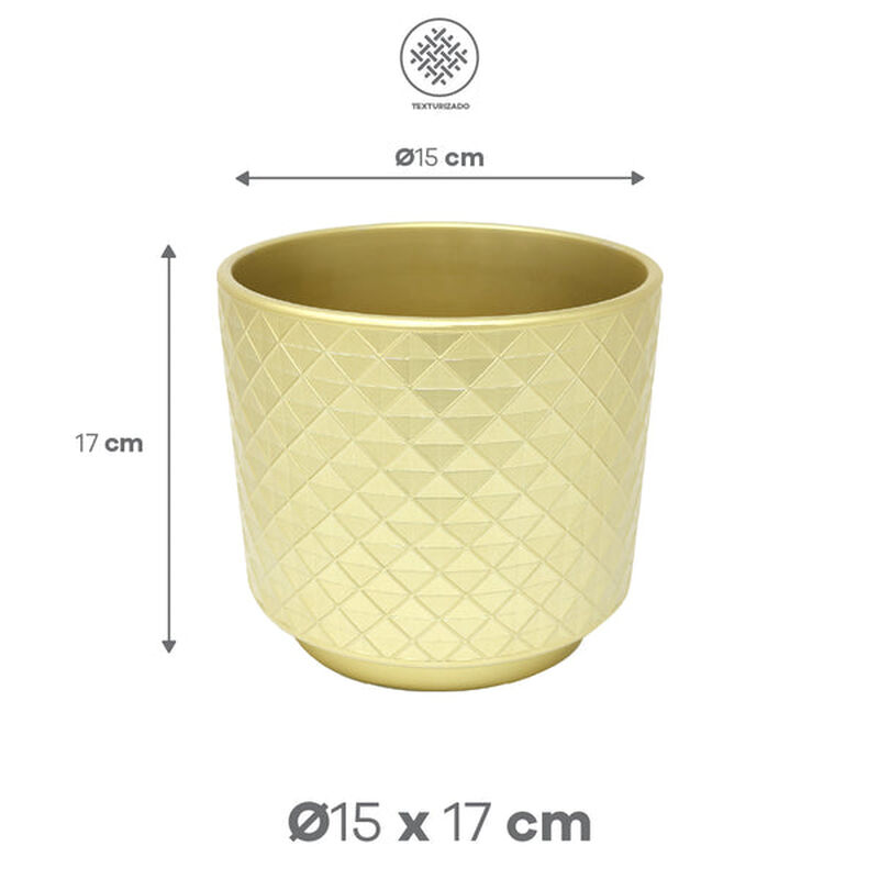 Set De 3 Macetas Ideen Arcilla Dorada image number null