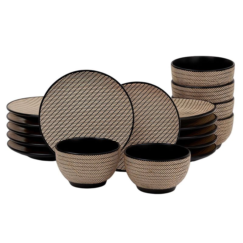 Vajilla HEDDA para 6 Personas - Cer&aacute;mica Caf&eacute; 1... image number null