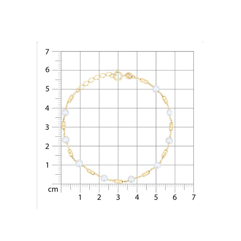 Pulsera De Oro Amarillo 14K Con Perla (16.5 + 2... image number null