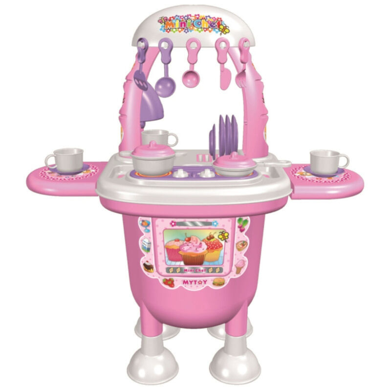 Cocina Mini Chef Color Rosa Con 15 Accesorios 5... image number null