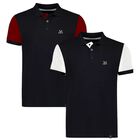 Polo De Hombre Manga Corta Algodon Contraste Modelo Bark 2pz Negro y Negro