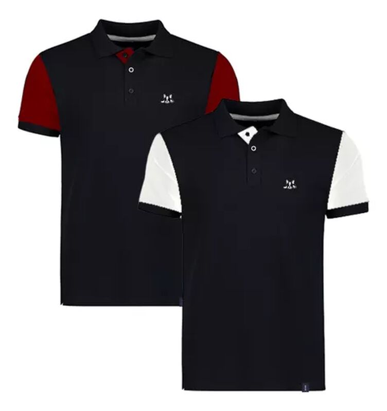 Polo De Hombre Manga Corta Algodon Contraste Mo... image number null