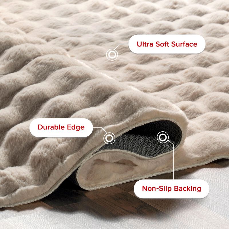 Alfombra Nuloom Jeni Beige De Cuadros Lavable 1... image number null