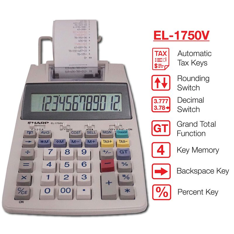 Calculadora De Impresi&oacute;n Sharp El-1750v 2.2 Lps... image number null