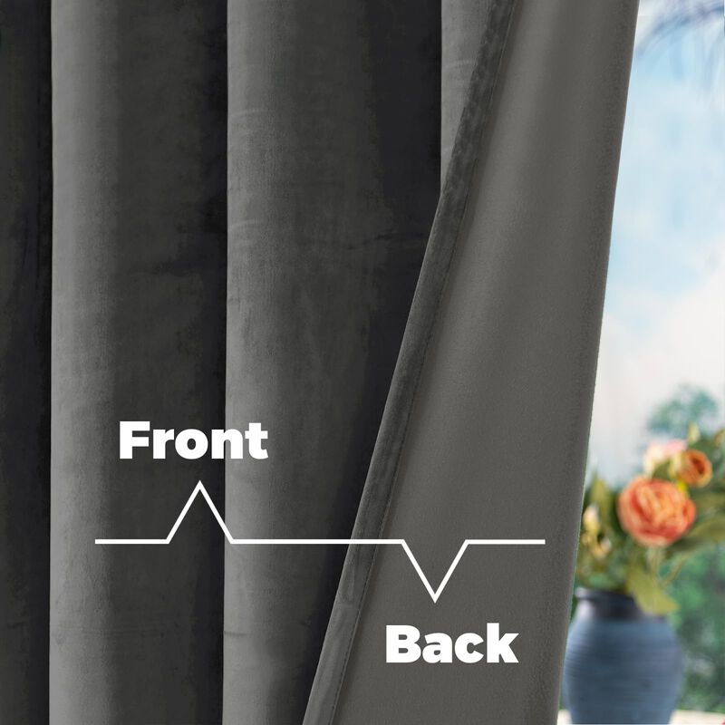 Cortinas Bgment De Terciopelo Gris, 213 Cm De L... image number null