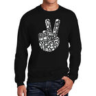 Sudadera De Cuello Redondo Word Art Para Hombre - Dedos de Paz Musicales - Negro