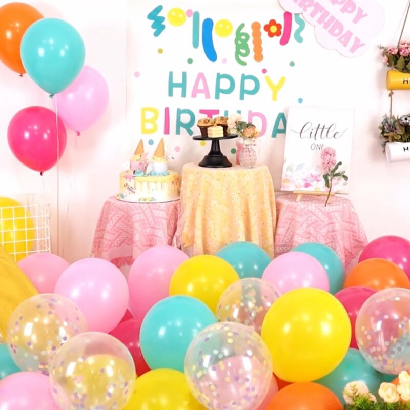 Set De 60 Globos Coloridos Arco&iacute;ris Paready image number null