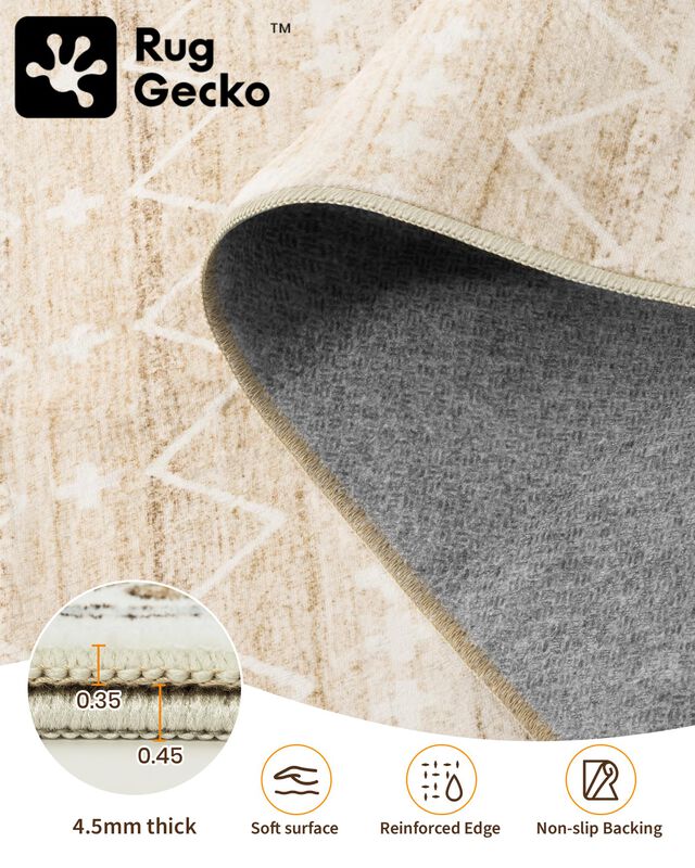 Alfombra Miukiki 147x178 Cm Lavable Beige Antid... image number null