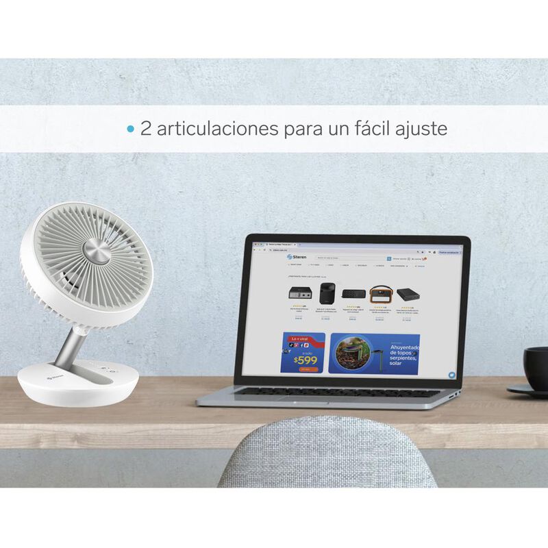 Ventilador plegable con bater&iacute;&shy;a recargable y r... image number null