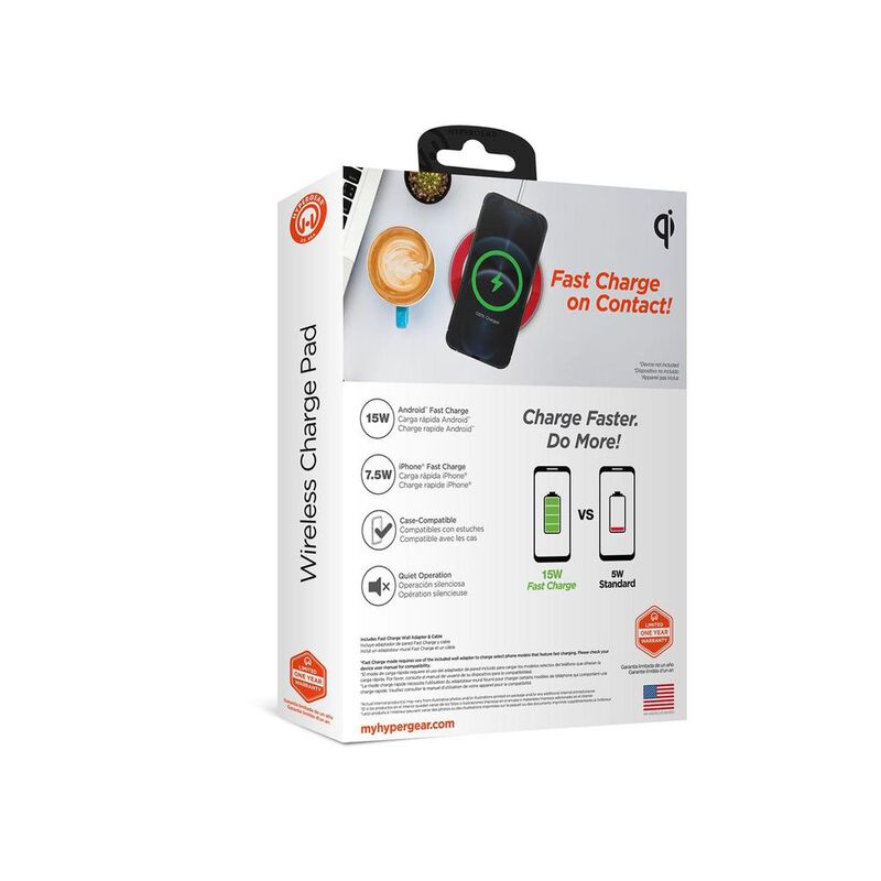 Base Cargador HYPERGEAR inal&aacute;mbrico Qi 15W Rojo... image number null
