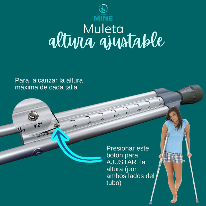 Muletas Axilares Ajustables De Aluminio SC-801 ... image number null