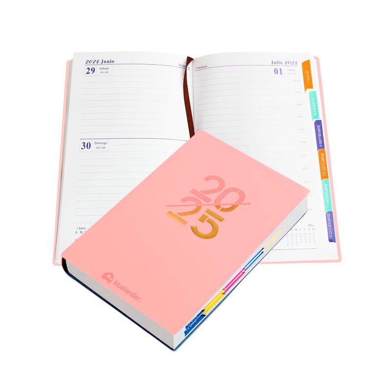 Agenda 2025 Rosa con Pestañas Planificadoras Bl... image number null