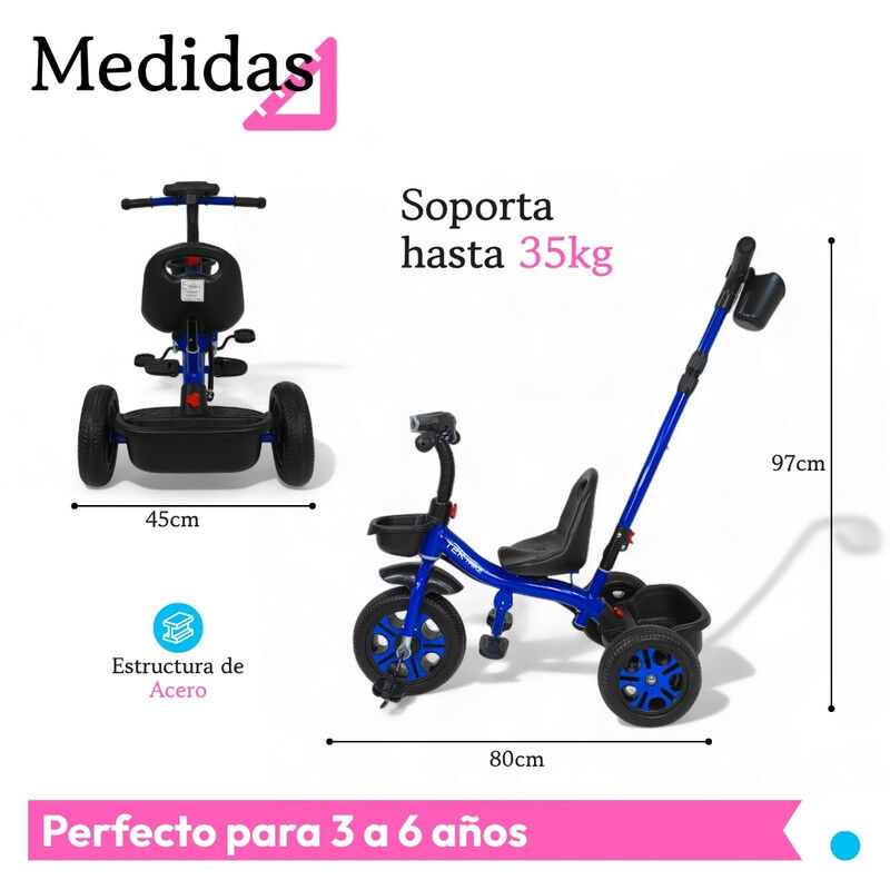 Triciclo C/ Bast&oacute;n Dirigible Musical C/ Luz TEK... image number null