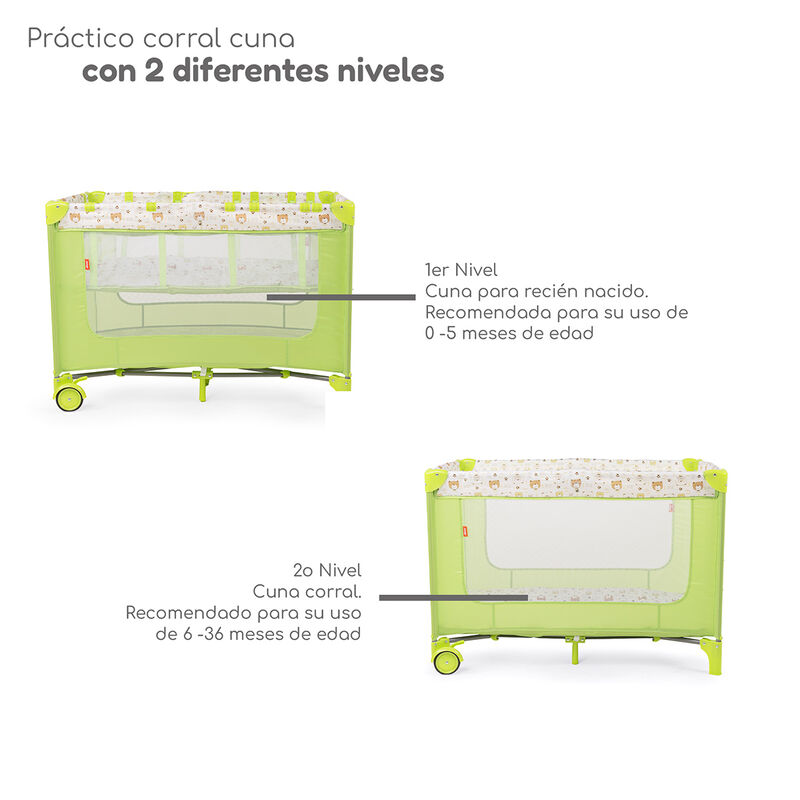 Cuna Corral Plegable con Cambiador y Dos Nivele... image number null