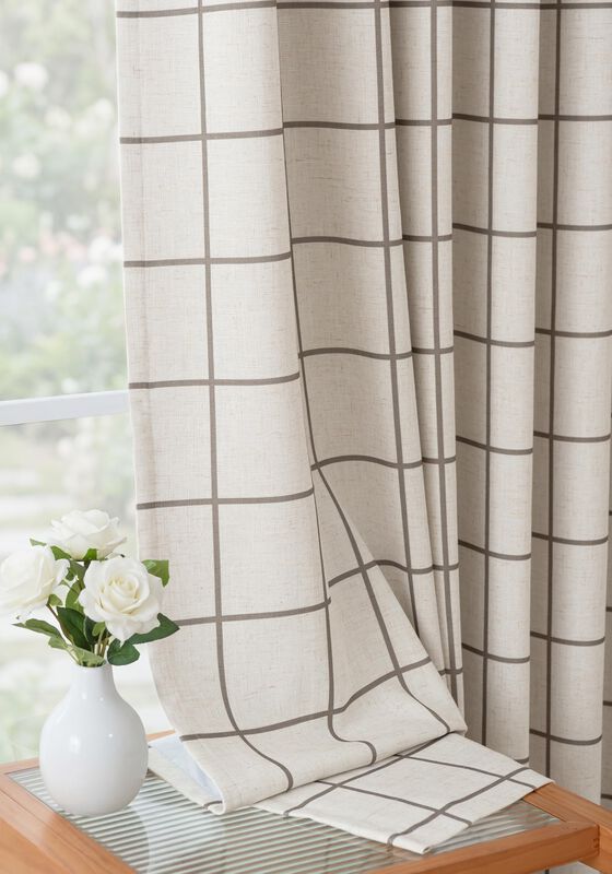 Cortinas Opacas A Cuadros Three Girls 213 cm, J... image number null