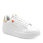 American Polo Tenis urbano para mujer blanco dorado