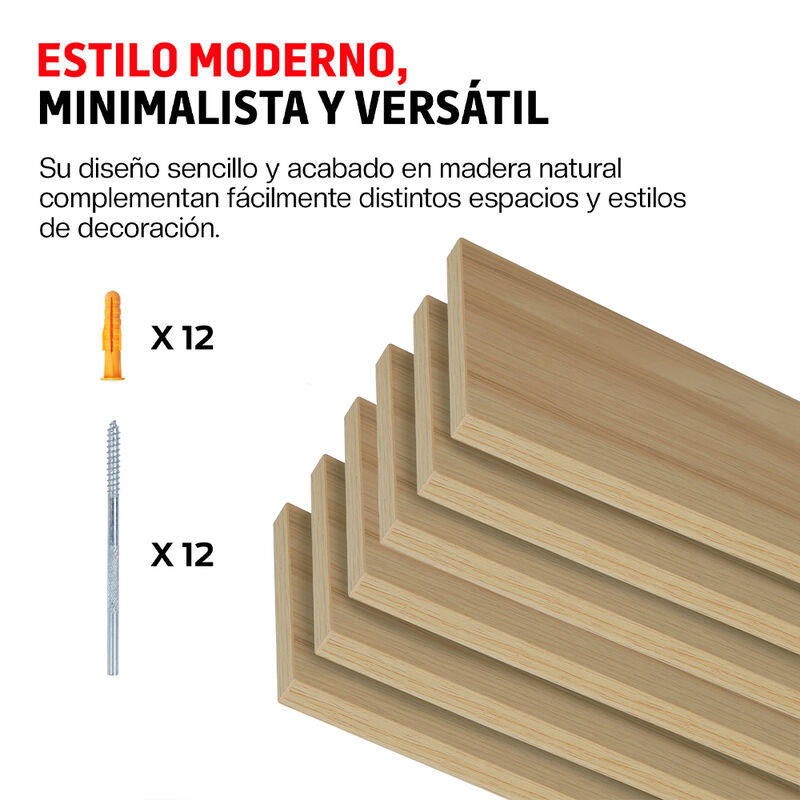 Set de Repisas Flotantes de Madera 6 Piezas tip... image number null