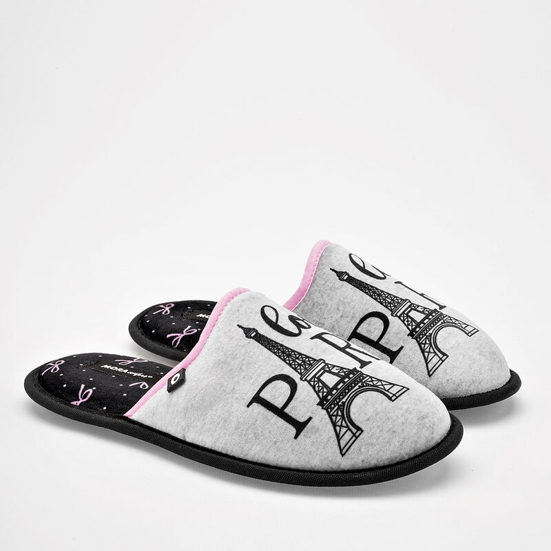 Mora Confort Pantufla para mujer gris negro image number null