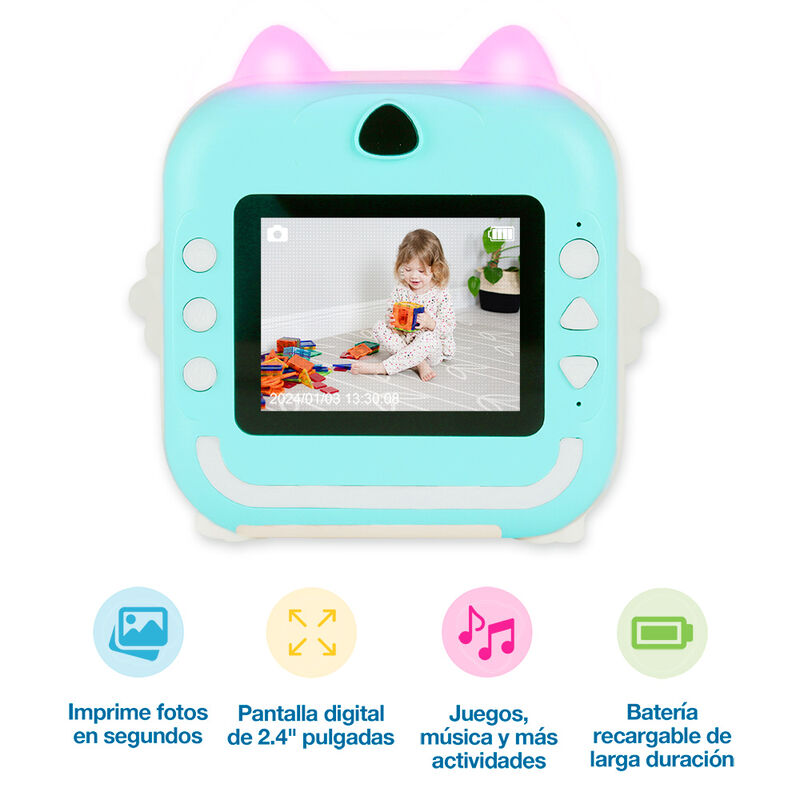 Cámara de Fotos para Niños Impresión Instantáne... image number null