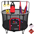 Trampol&iacute;n Infantil 140 Cm 55 Pulgadas Parque De Juegos Con Red De Seguridad Postes Acolchados 36 Resortes 50 Kg Negro