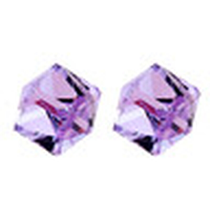 Aretes en Baño de Oro Blanco de 18K con Cubo de... image number null