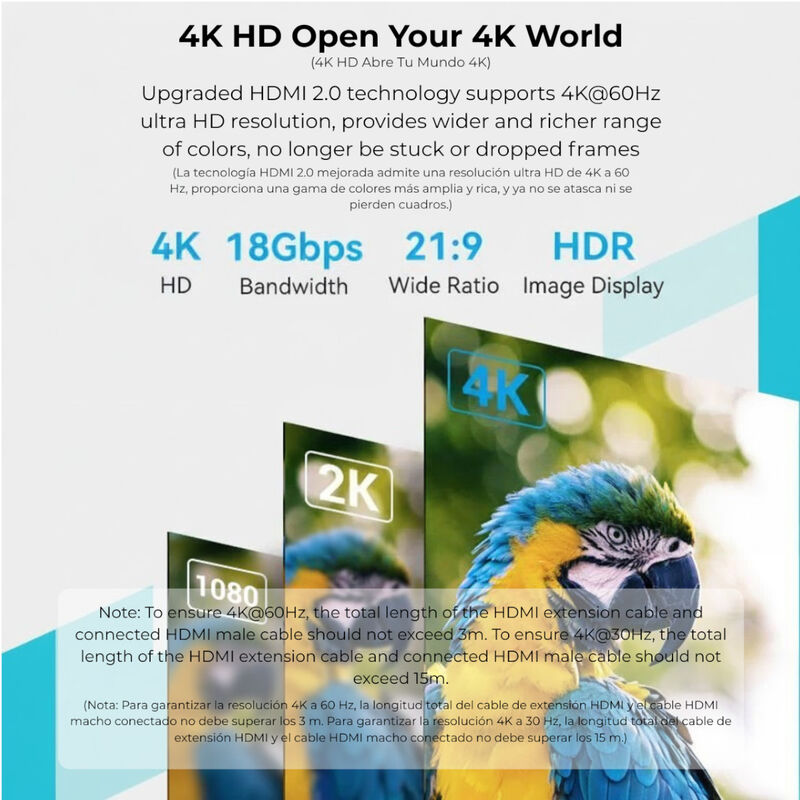 Cable Extensi&oacute;n HDMI VENTION AHCBI 3 Metro, 4K ... image number null