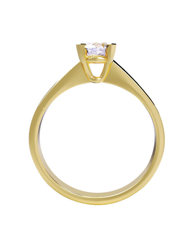 Anillo de Compromiso en Oro Amarillo 10K con Ci... image number null