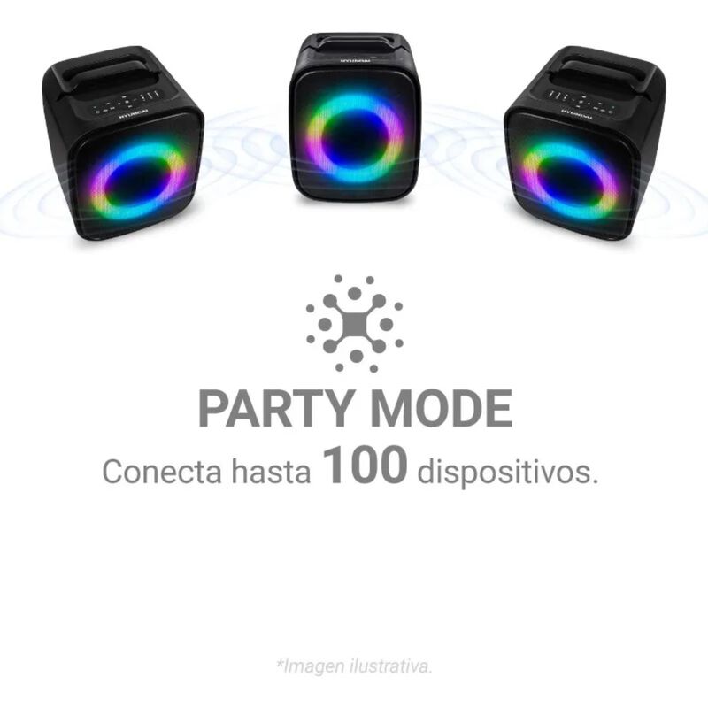 Bocina Hyundai Hyspbt10 Bluetooth 120w Luces Le... image number null