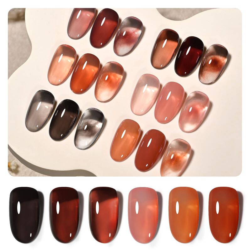 Set De Esmaltes De U&ntilde;as Gaoy Jelly Gel, 6 Color... image number null