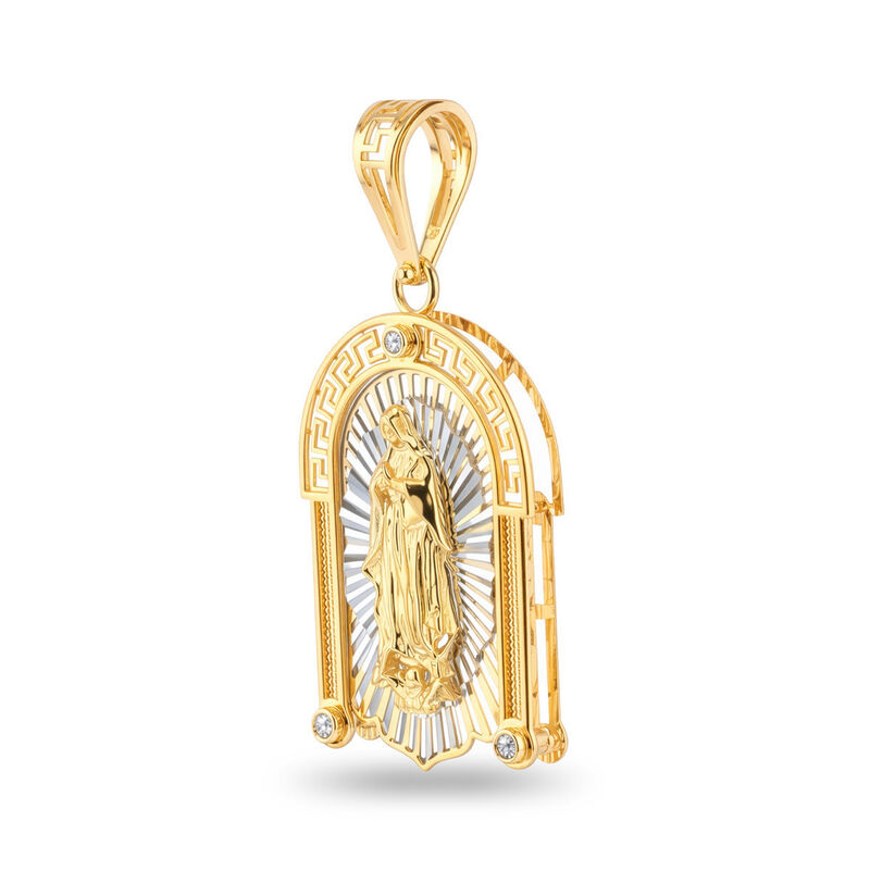 Medalla Virgen De Guadalupe Oro 14k Con Zirconi... image number null