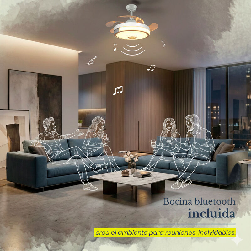 Ventilador de Techo LED Remolino con Bocina Blu... image number null