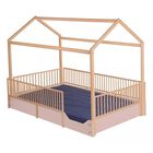 Cama Casa Montessori de Madera - Individual Duduk - Rosa