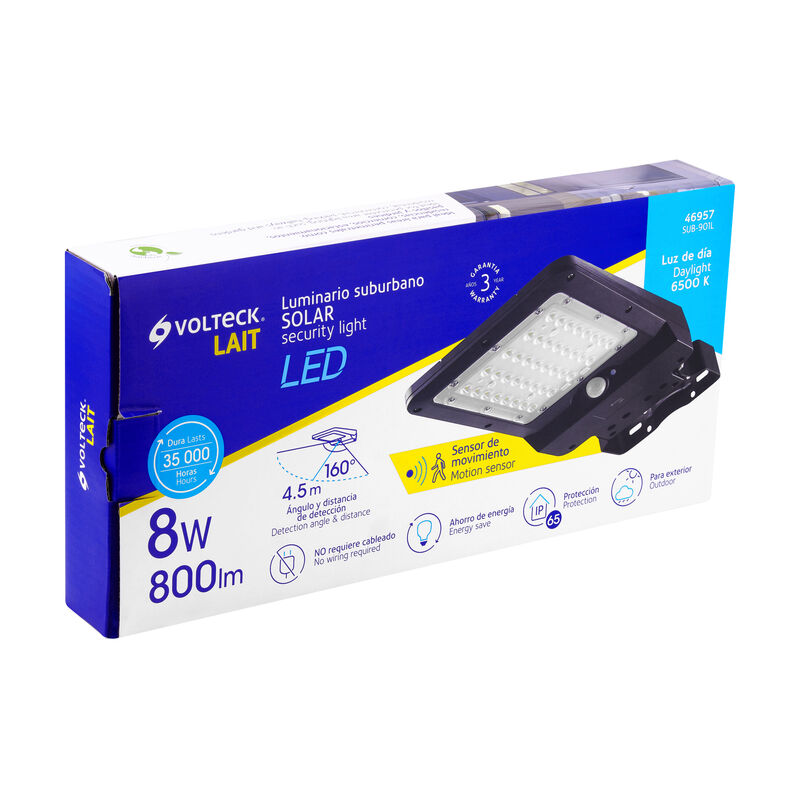 Luminario Suburbano de Led 8 W con Panel Solar ... image number null