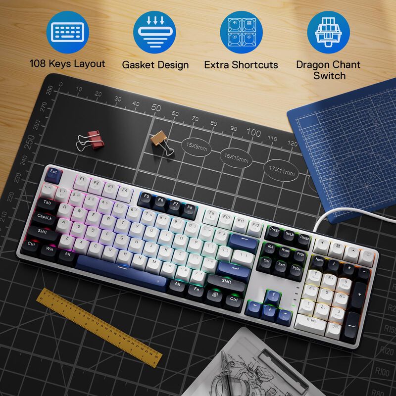 Teclado Gaming Redragon K689 con Cable RGB 104 ... image number null