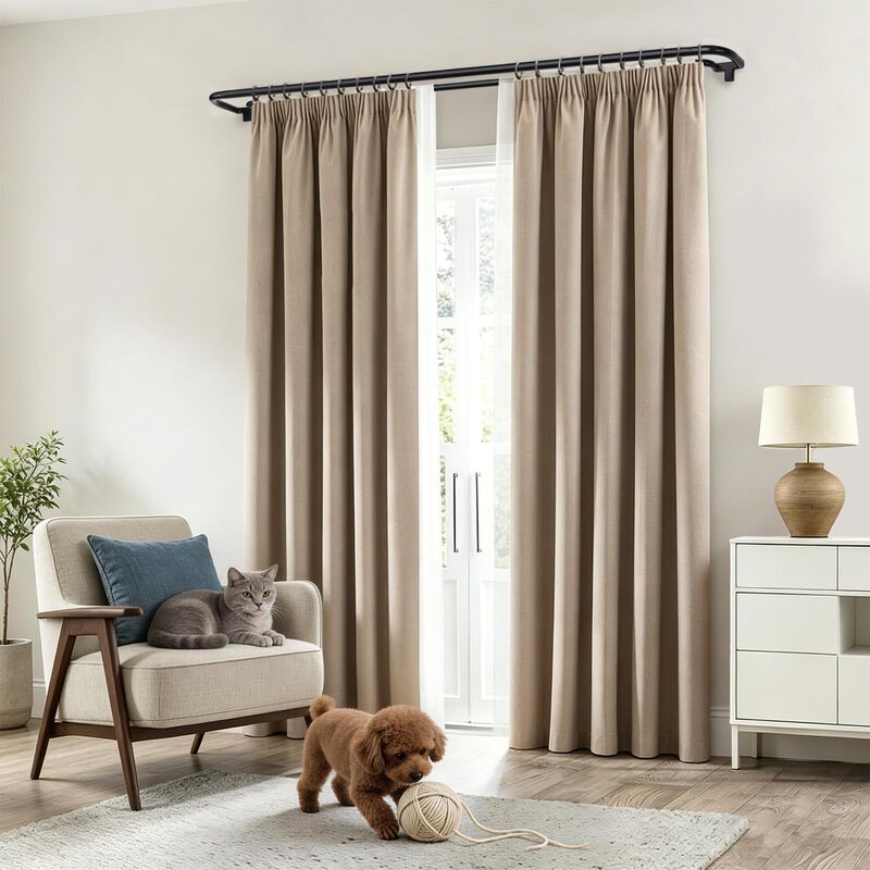 Barra Doble Para Cortinas Opacas Hotozon 86 cm ... image number null