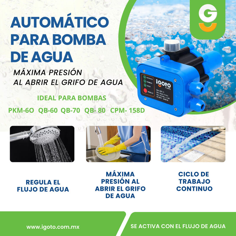 Amc-10 Automático Para Bomba De Agua 1hp 750w image number null