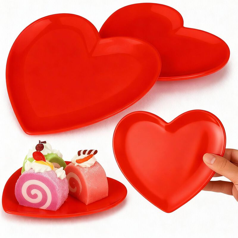 Plato De Cena Nuogo 17cm Coraz&oacute;n Rojo - Pack de... image number null