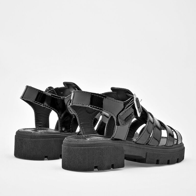 Moramora Sandalia para niña negro charol image number null