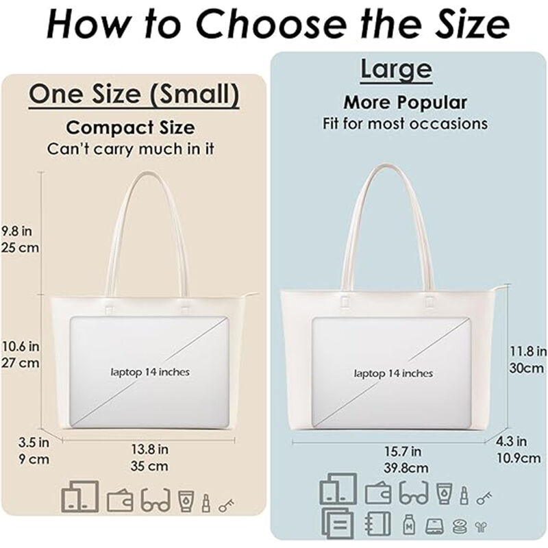 Bolso de Cuero Suave de Alta Capacidad Blanco image number null