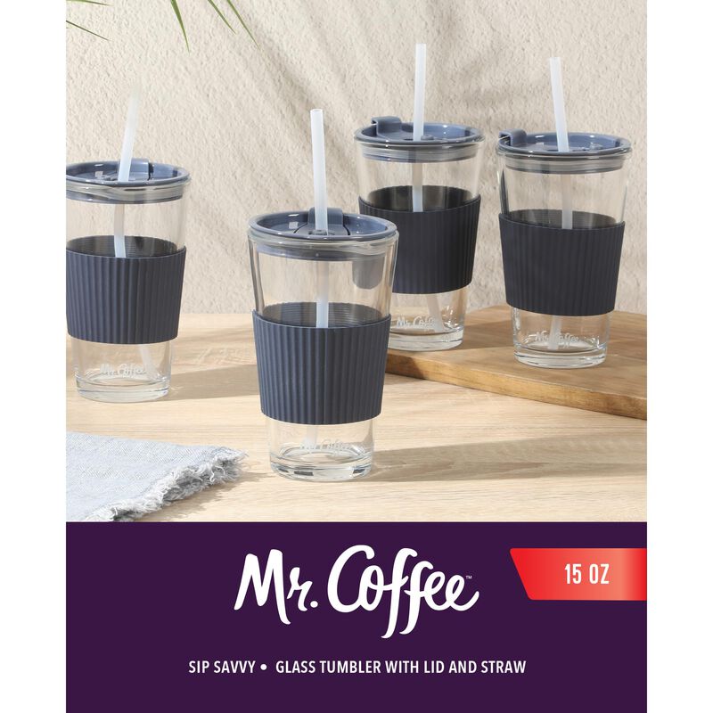 Mr. Coffee Sip Savvy Pack De 4 Vasos De Vidrio ... image number null