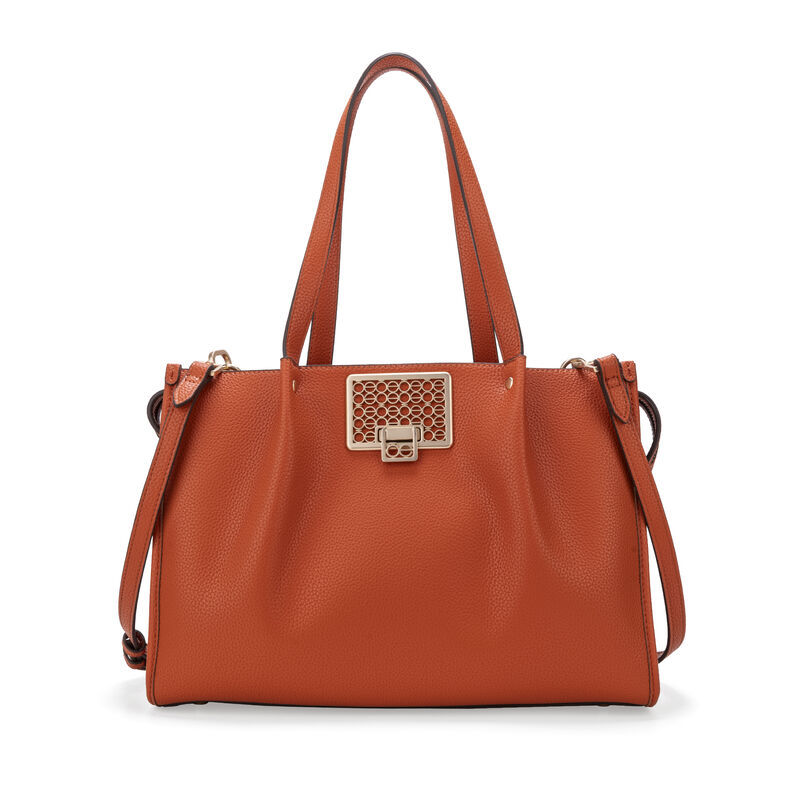 Bolsa Satchel Grande Con Herraje Color Naranja image number null